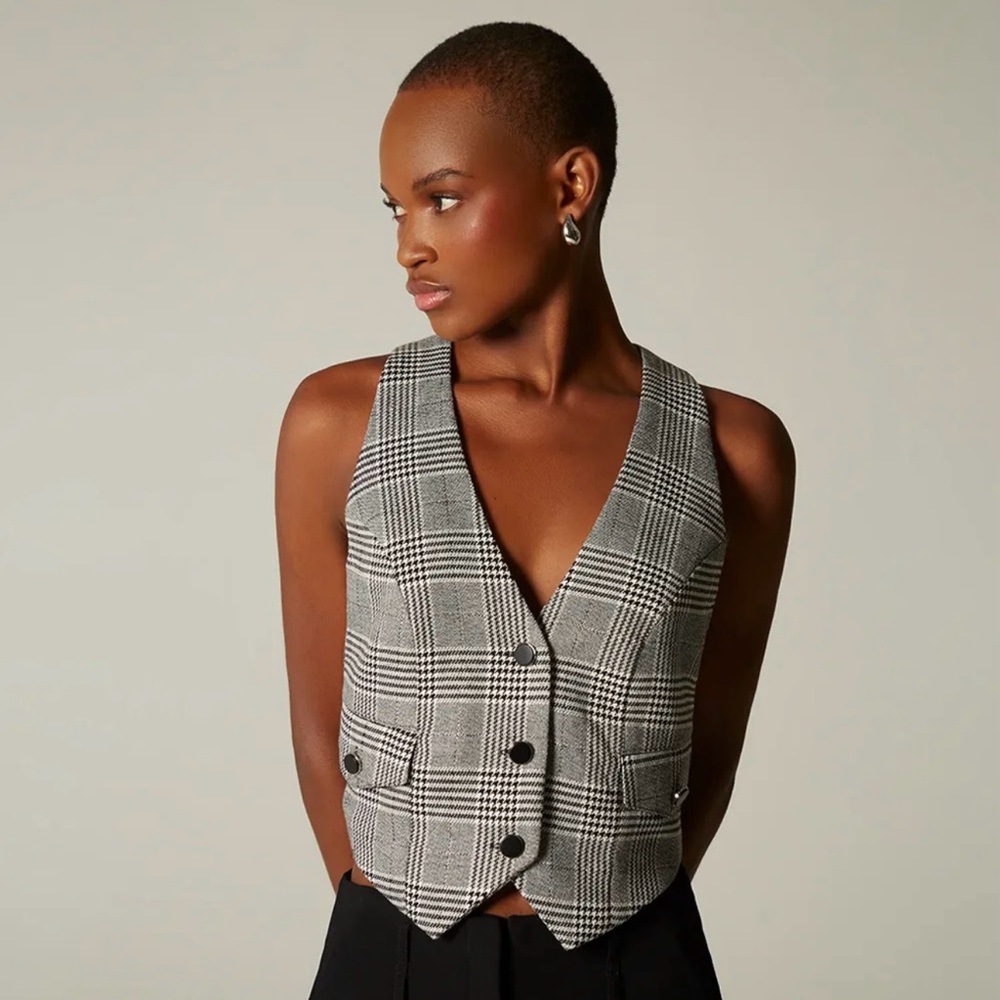 Reformation Devon Plaid Vest